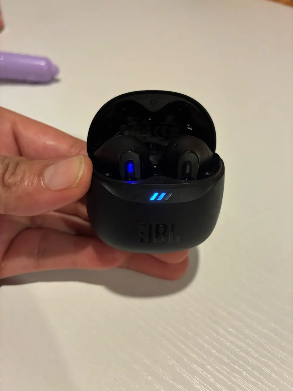 JBL Matte Black Earbud Charging Case with Embossed Logo